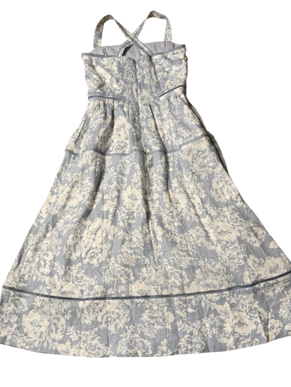Reformation NWT Everett linen dress in porcelain blue white size 10 - Picture 10 of 11
